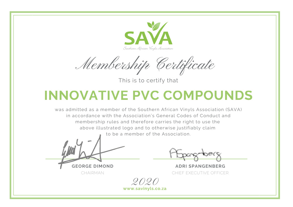 sava membership certificate - Certifications