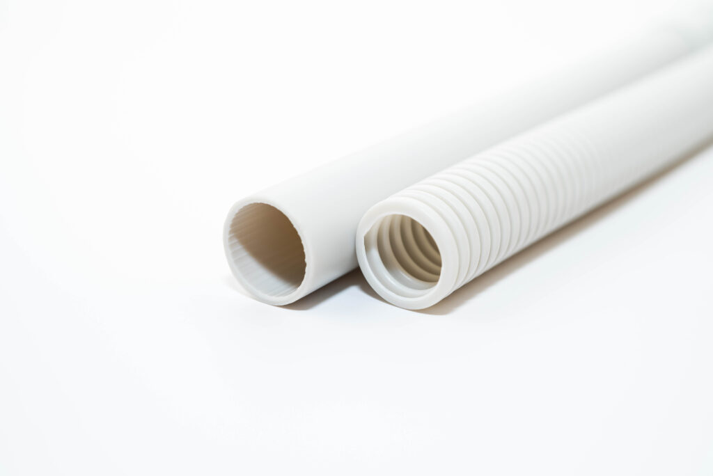 white pvc conduits